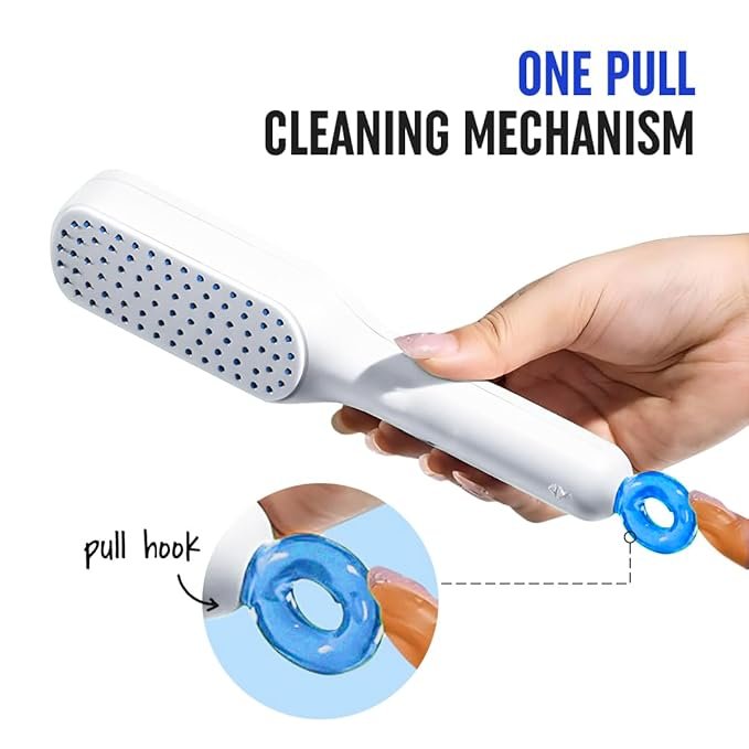 Self Cleaning Hair Brush ? Detangling Comb with One-Click Hair Removal, Anti-Static Scalp Massage Brush for All Hair Types, Women &amp; Men