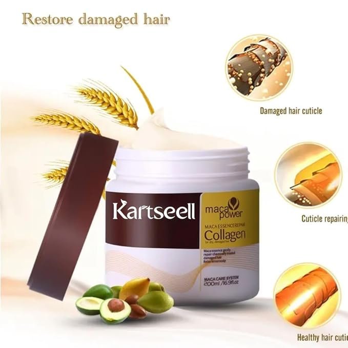 Karseell Collagen Hair Mask 500 ML ? Deep Conditioning & Repair Treatment with Collagen & Keratin, Nourishing Hair Pack for Dry, Damaged & Color-Treated Hair