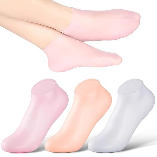 Silicone Moisturizing Gel Socks ? Cracked Heel Repair Socks with Vitamin-Infused Gel Lining, Reusable Hydrating Spa Socks for Dry Feet & Heel Care