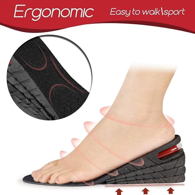4 Layer Shoe Insole Pair ? Adjustable Height Increase Insoles for Men & Women, Comfortable Shock-Absorbing Heel Lift Inserts for All Footwear
