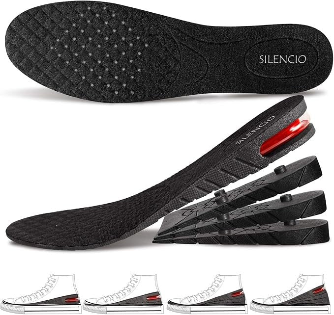 4 Layer Shoe Insole Pair ? Adjustable Height Increase Insoles for Men & Women, Comfortable Shock-Absorbing Heel Lift Inserts for All Footwear