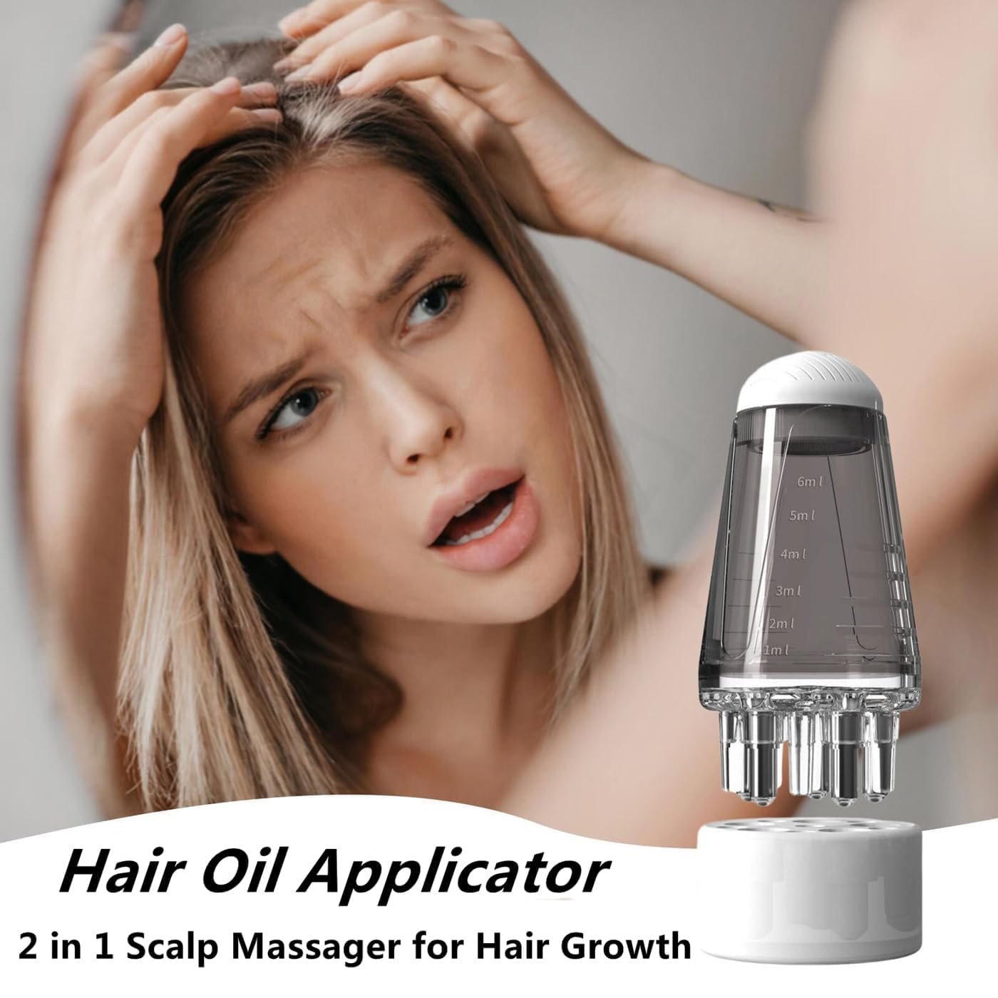 Hair Oil Applicator Bottle with Comb ? Scalp Massager & Even Oil Distribution Tool for Hair Growth & Nourishment | Leak-Proof, Easy-to-Use Applicator for Men & Women