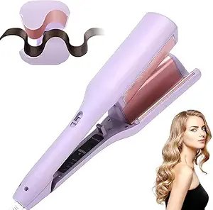 Wavy Hair Curler ? 3 Barrel Hair Waver Iron for Beach Waves, Fast Heating Ceramic Curling Tool with Adjustable Temperature for All Hair Types