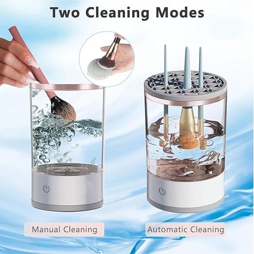 Makeup Brush Cleaner ? Electric Spin Brush Cleaning Machine with Bowl & Dryer for Deep Cleaning | Fast & Easy Brush Washer for All Makeup Brushes