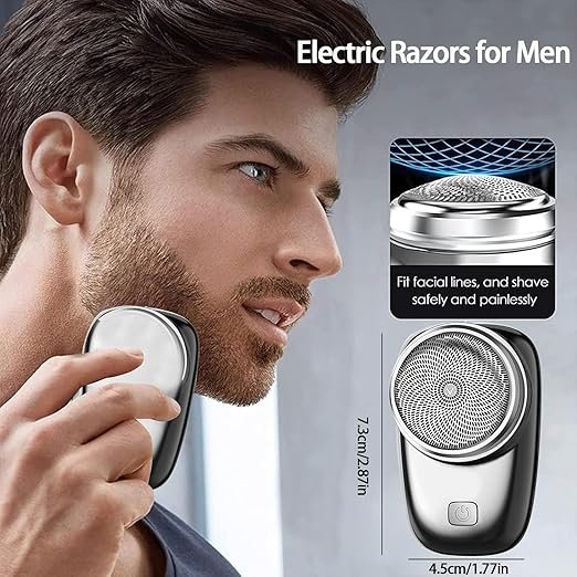 Mini Electric Shaver Trimmer for Men ? Portable Rechargeable Face & Beard Razor | USB Charging, Travel-Friendly Compact Grooming Tool for Clean Shave & Trimming