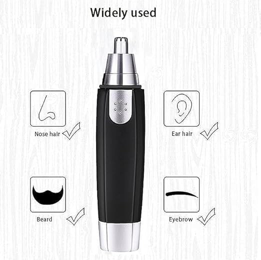 Nose Hair Trimmer for Men & Women ? Portable Electric Nose, Ear & Eyebrow Trimmer | Painless Stainless Steel Blades, Battery Operated, Compact & Travel-Friendly