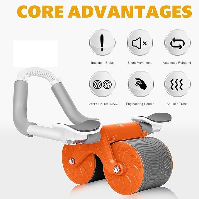 Abdominal Rebound Wheel ? Automatic Rebound Ab Roller with Knee Pad | Core Exercise Equipment for Home Workout, Abs & Full Body Training