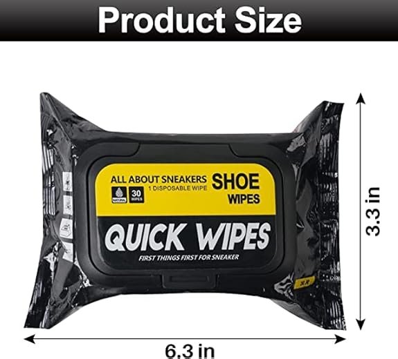 Shoe Cleaning Wipes (Pack of 80) ? Quick Shine Shoe Wipes for Sneakers, Leather, Suede & Canvas | Portable Disposable Shoe Polish Towelettes for Instant Clean