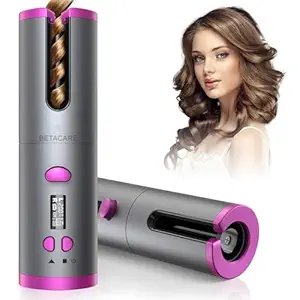 Cordless Hair Curler | Rechargeable Automatic Curling Iron with LCD Display | Portable Ceramic Curling Wand for Travel, Salon-Style Curls Anytime Anywhere