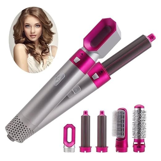 5 In 1 Hot Air Styler | Multifunctional Hair Dryer & Styler with Curling, Straightening & Volumizing Attachments | Fast Heat & Ionic Technology