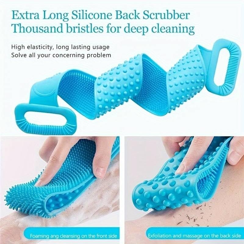 Bath Scrubber Belt | Exfoliating Back Scrubber for Deep Cleaning & Smooth Skin | Soft & Durable Loofah Strap for Shower & Bath