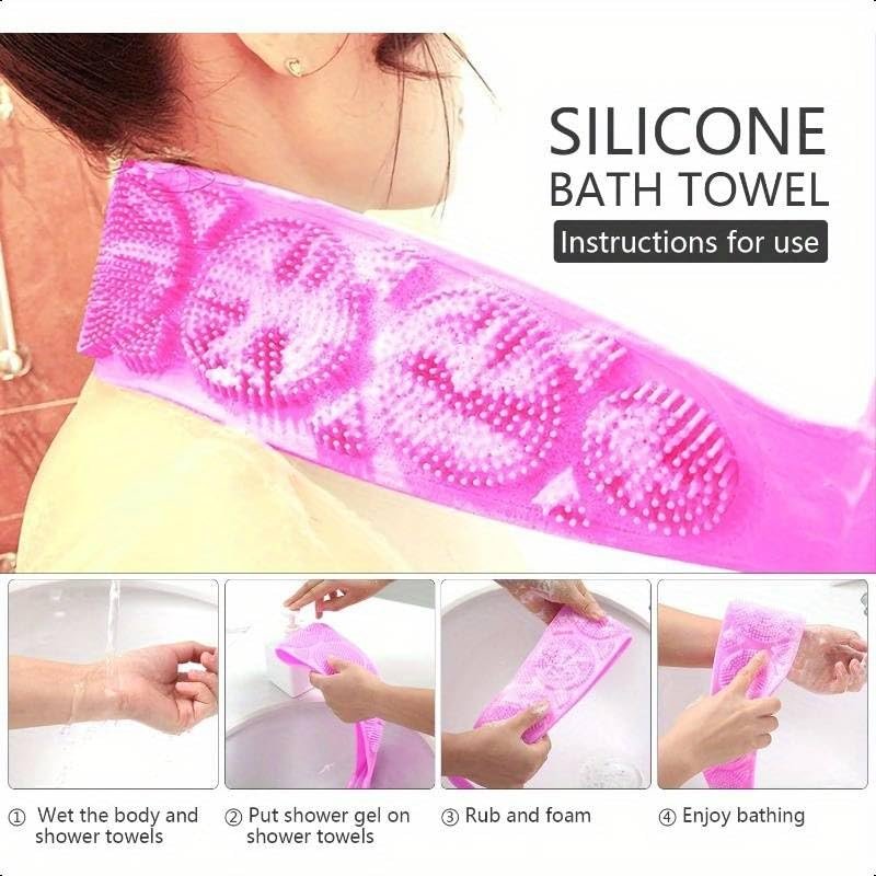 Bath Scrubber Belt | Exfoliating Back Scrubber for Deep Cleaning & Smooth Skin | Soft & Durable Loofah Strap for Shower & Bath