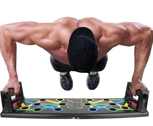 Push Up Board ? 9-in-1 Color-Coded Pushup Bar System for Full Body Workout ? Portable Home Gym Equipment for Chest, Arms, Back & Core Training