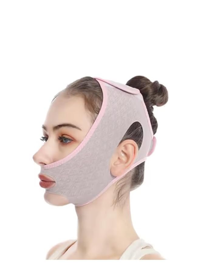 Reusable Double Chin Reducer ? V-Line Face Slimming Strap for Jawline Lifting & Skin Tightening ? Adjustable Face Belt for Men & Women