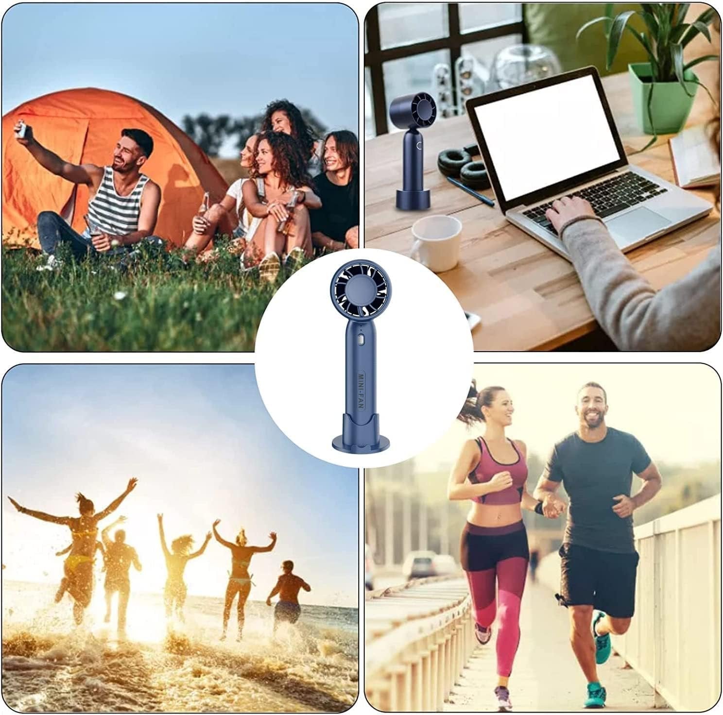 Mini Portable Handheld Fan ? USB Rechargeable Small Personal Fan with 3-Speed Settings, Quiet Operation, Pocket Size for Travel, Office & Outdoor Use