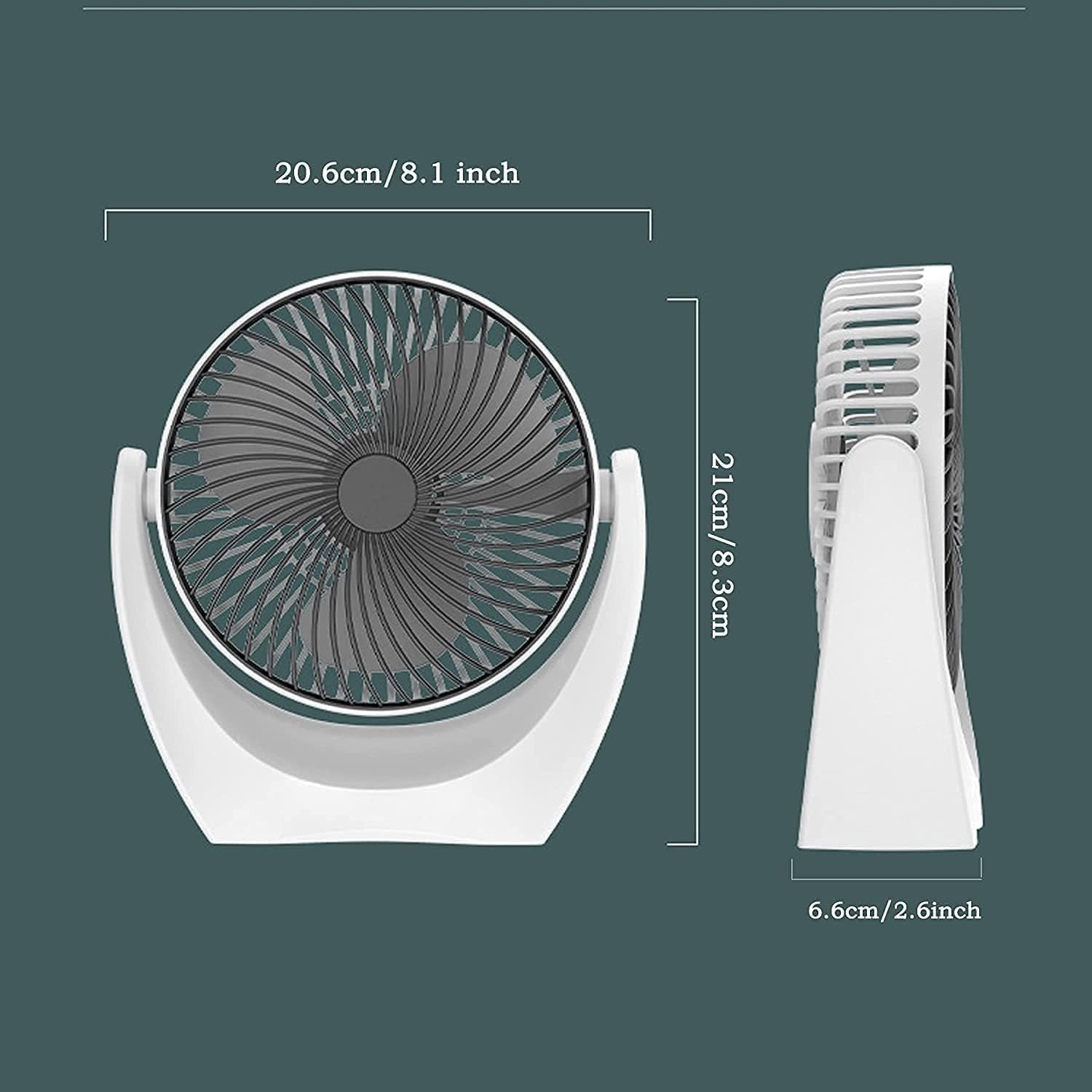 New Desk Fan ? Portable USB Rechargeable Table Fan with 3-Speed Settings, Quiet Operation, 360? Rotation, Compact Personal Fan for Home, Office & Travel