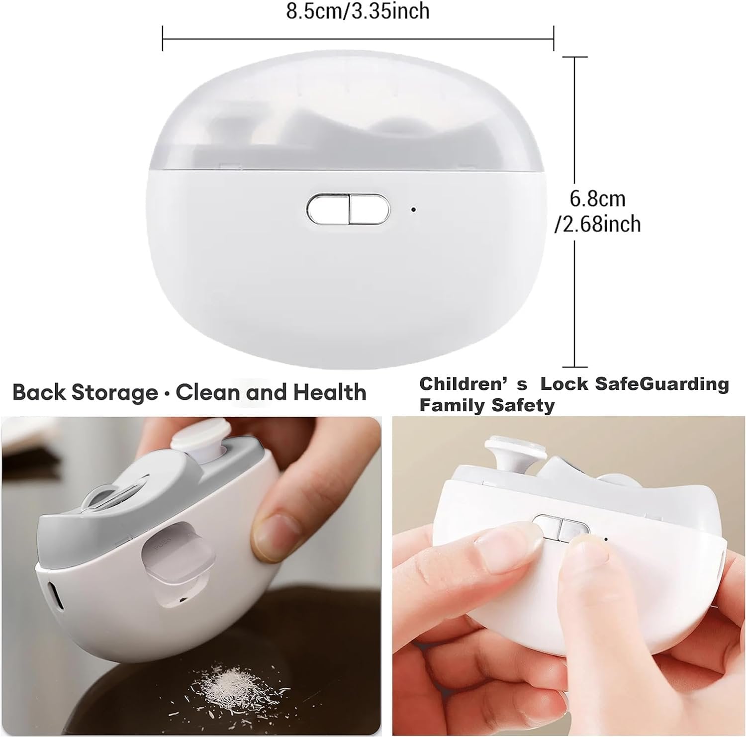 Electric Nail Clipper ? Rechargeable Nail Trimmer with Built-in LED Light, Safe & Quiet Automatic Nail Cutter for Adults, Kids & Seniors, One-Button Operation, Portable & USB Charging