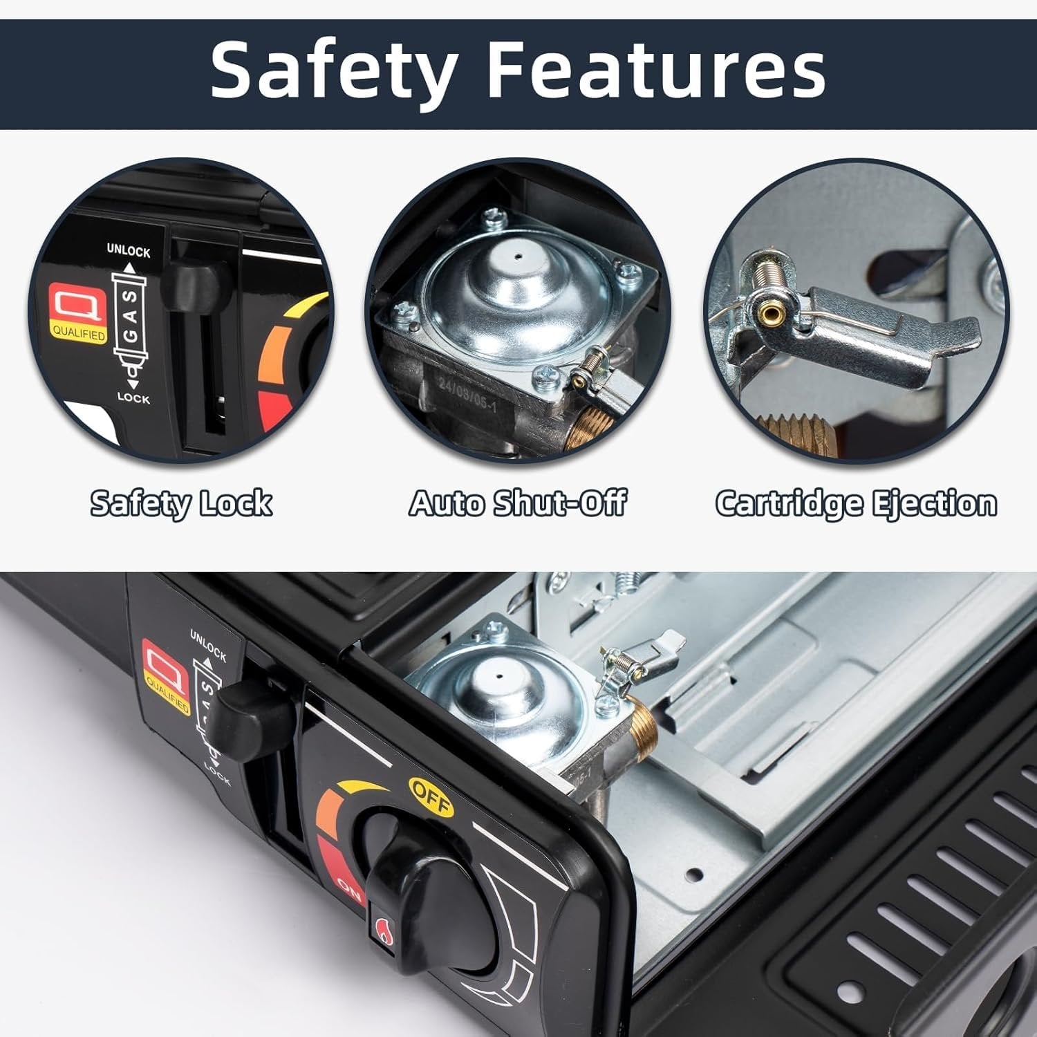 2 in 1 Portable Gas Stove ? Dual-Use Butane & LPG Camping Stove, Compact Outdoor Gas Burner for Cooking, Traveling, Hiking & Emergency Use