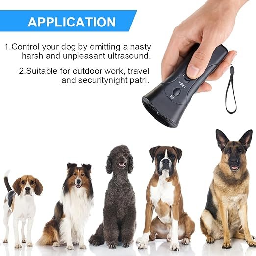 Super Ultrasonic Dog Chaser ? Handheld Anti-Bark Dog Repellent & Training Device with LED Light, Safe & Humane Pet Deterrent for Outdoor & Home Use