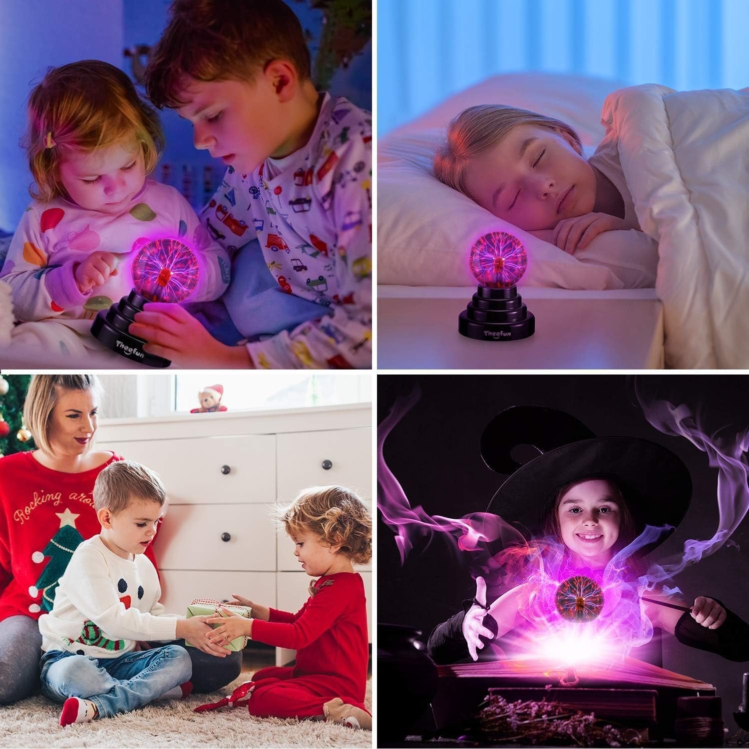 Plasma Ball Lamp ? USB & Battery Powered Touch Sensitive Magic Plasma Globe Light for Kids, Desk Decor, Parties & Science Fun