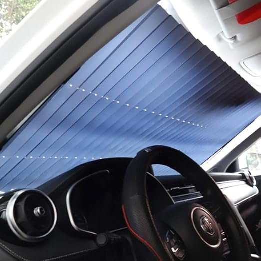 Retractable Car Sunshade ? Foldable Windshield Sun Visor with UV Protection, Heat Resistant Reflector for Front Window, Universal Fit for Cars, SUVs & Trucks