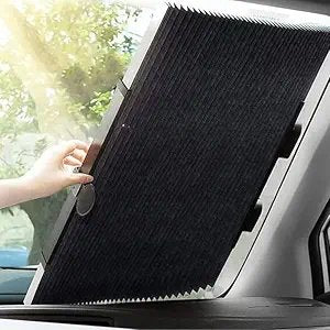 Retractable Car Sunshade ? Foldable Windshield Sun Visor with UV Protection, Heat Resistant Reflector for Front Window, Universal Fit for Cars, SUVs & Trucks