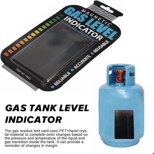 Magnetic Gas Level Indicator ? Reusable Propane Tank Gauge for LPG/Cylinder, Easy Temperature-Based Level Reader for BBQ, Heaters & Camping Use