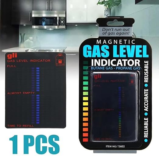 Magnetic Gas Level Indicator ? Reusable Propane Tank Gauge for LPG/Cylinder, Easy Temperature-Based Level Reader for BBQ, Heaters & Camping Use