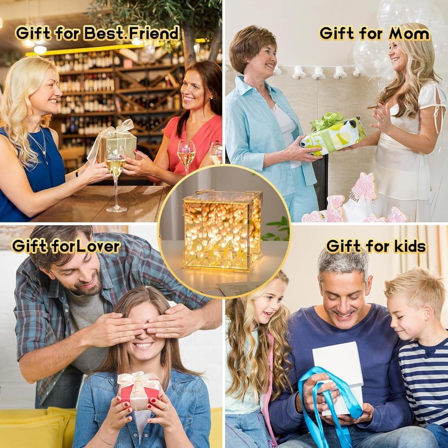 Infinity Tulip Lamp ? LED Ambient Night Light with Blooming Floral Design, USB Rechargeable Decorative Table Lamp for Bedroom, Living Room & Gifts