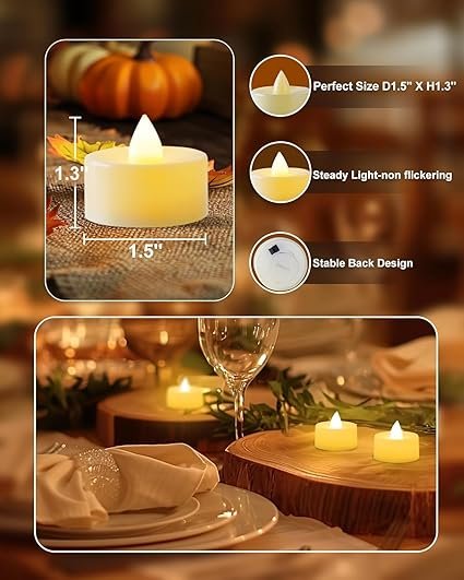 Flameless Diwali Diyas ? LED Tea Light Candles for Diwali Decoration, Battery Operated Reusable Diyas with Traditional Design for Home, Temple & Festival Use