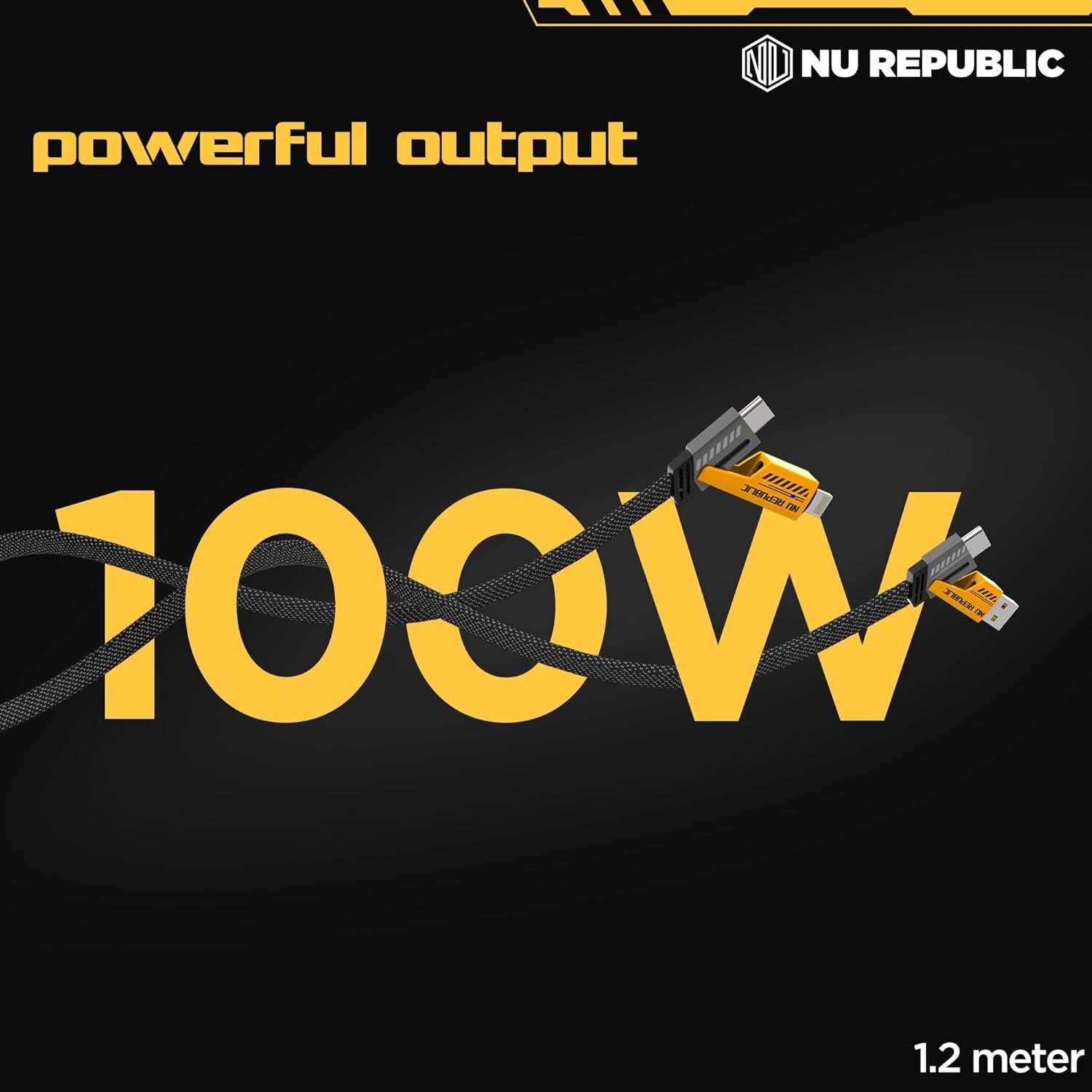 4 in 1 Charging Cable ? Multi USB Fast Charger Cord with Type-C, Micro USB, Lightning Connectors, Nylon Braided Universal Cable for Phones & Devices