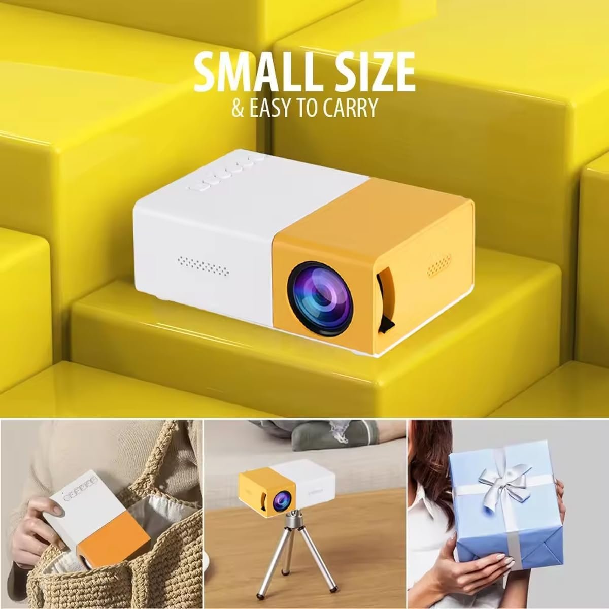 Mini Projector ? Portable LED Home Theater Projector with HDMI & USB, Compatible with Smartphone, Laptop, TV Stick, for Movies, Games & Presentations