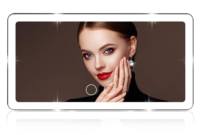 LED Car Vanity Mirror ? Rechargeable Sun Visor Mirror with Adjustable Brightness, Touch Sensor Lighted Makeup Mirror for Car Interior
