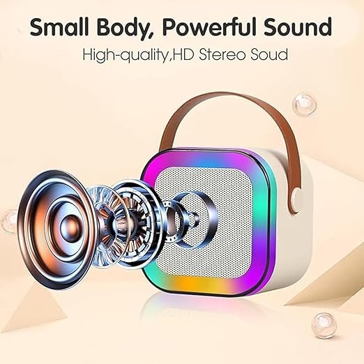 K12 Bluetooth Wireless Speaker ? Portable High Bass Rechargeable Speaker with Mic Support, USB/TF Card/AUX/FM Compatible for Outdoor & Indoor Use