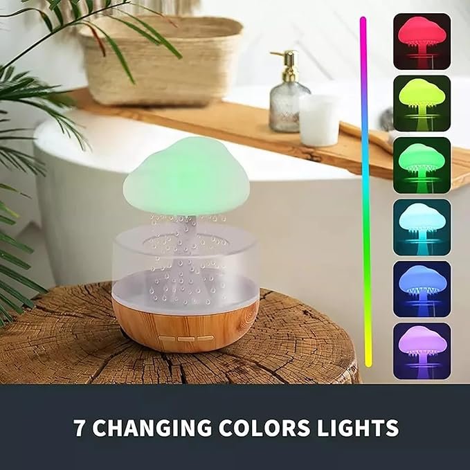 Rain Cloud Humidifier ? Cute Cloud-Shaped Cool Mist Humidifier with LED Night Light | Aromatherapy Diffuser for Bedroom, Home, Office & Kids Room (USB Powered)