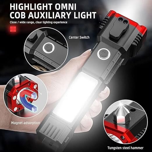 LED 3W Torch Light ? High Power Handheld Flashlight with Long Beam Range | Rechargeable & Portable Emergency Light for Camping, Hiking, Home & Outdoor Use