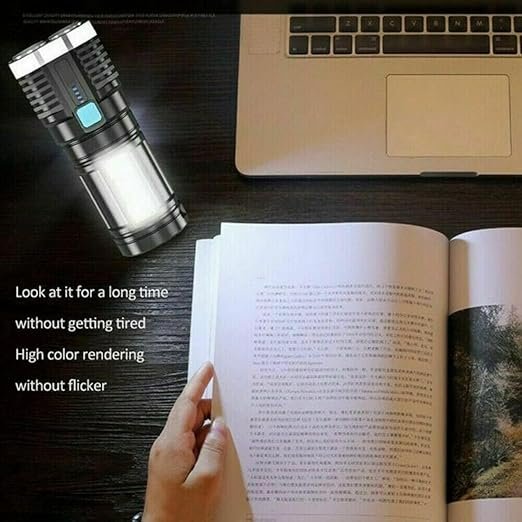 4 Core LED Torch Light ? Ultra Bright Rechargeable Flashlight with Long Range Beam | Heavy-Duty Handheld Torch for Outdoor, Emergency, Camping & Security Use