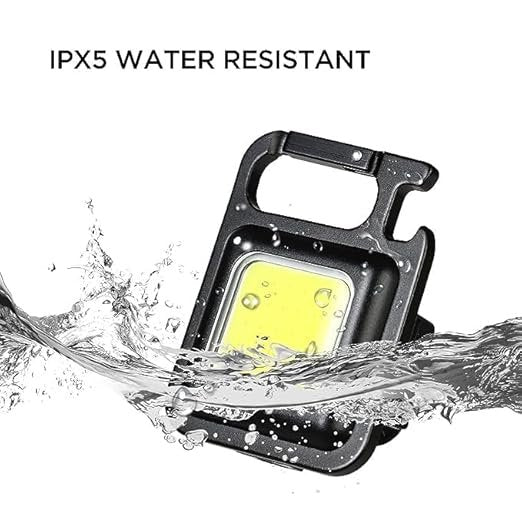 Rechargeable LED COB Keychain Light ? Ultra Bright Mini Flashlight with USB Charging, Bottle Opener & Magnet | Compact Emergency Torch for Camping, Hiking & Keyring Use