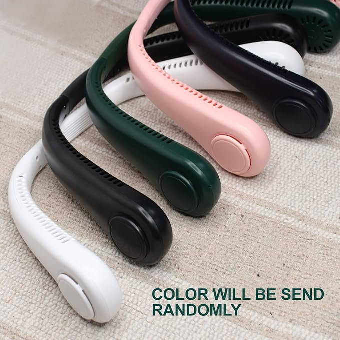 Portable Neck Fan ? Hands-Free Rechargeable Bladeless Personal Fan with 3 Speeds | Silent Cooling Neckband Fan for Travel, Office, Sports & Outdoors