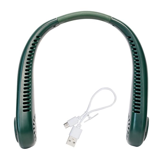 Portable Neck Fan ? Hands-Free Rechargeable Bladeless Personal Fan with 3 Speeds | Silent Cooling Neckband Fan for Travel, Office, Sports & Outdoors
