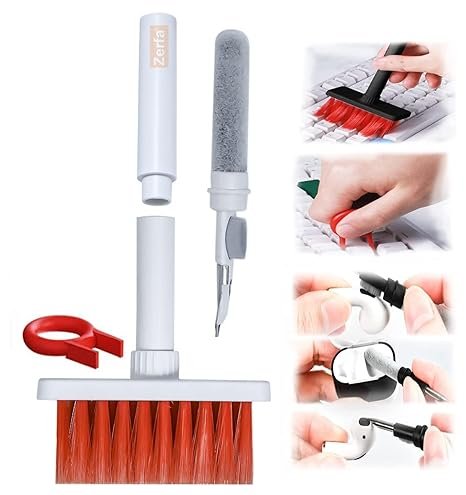 5 in 1 Keyboard Cleaning Brush Kit ? Multifunctional Laptop & Earbuds Cleaner with Keycap Puller, Soft Brush & Cleaning Pen for Electronics