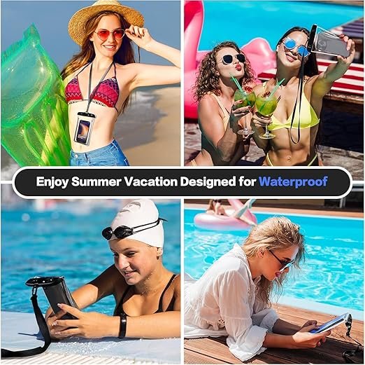 Waterproof Mobile Cover | Universal IPX8 Certified Dry Bag Pouch with Touchscreen Access & Lanyard | Compatible with iPhone, Samsung & Android Phones up to 7 Inches