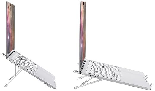Aluminium Laptop Stand | Adjustable & Foldable Ergonomic Laptop Riser for Desk | Heat Dissipation, Anti-Slip Design for MacBook, Dell, HP & All 10"?17" Laptops