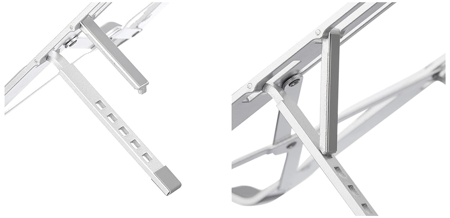 Aluminium Laptop Stand | Adjustable & Foldable Ergonomic Laptop Riser for Desk | Heat Dissipation, Anti-Slip Design for MacBook, Dell, HP & All 10"?17" Laptops