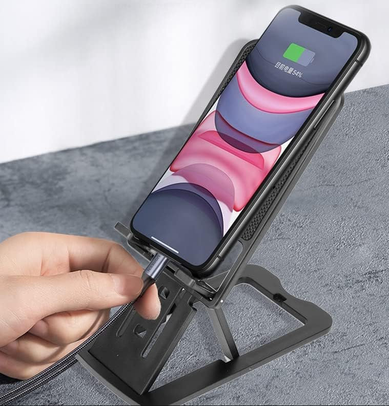 Desktop Replacement Phone Stand | Adjustable Foldable Mobile Holder for Desk | Universal Stand for Smartphones, Tablets, Office & Home Use