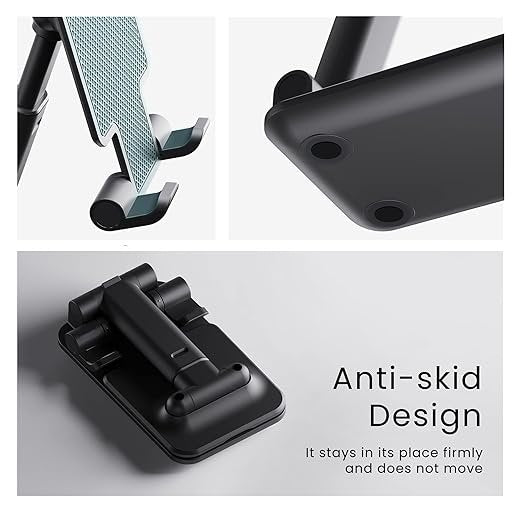 Adjustable Plastic Mobile Stand | Foldable & Lightweight Phone Holder for Desk & Table | Universal Mobile & Tablet Holder with 360? Rotation