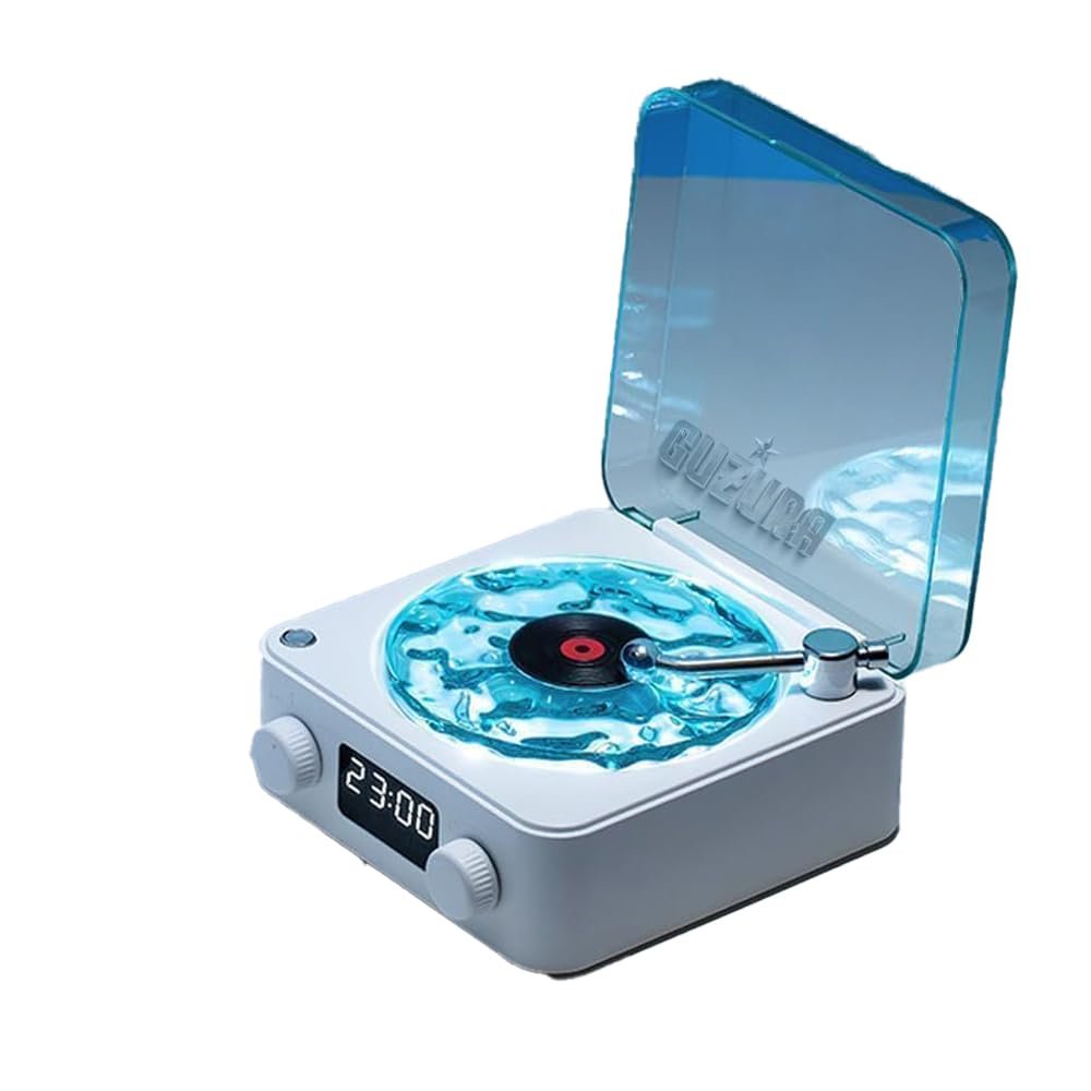 Ocean Wave Gramophone Light Speaker ? 3-in-1 Bluetooth Speaker with LED Ambient Light & Vintage Design ? Wireless Music Player for Home, Bedroom & Gifting