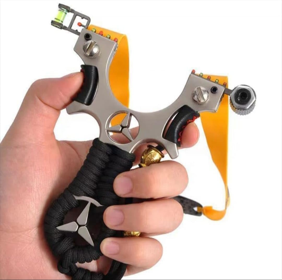 Laser Metal Slingshot ? Heavy Duty Stainless Steel Slingshot with Laser Sight, High Precision Outdoor Hunting &amp; Target Practice Catapult for Adults