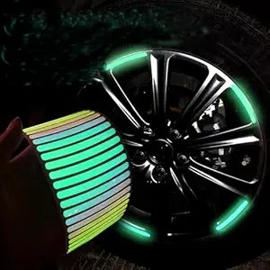 20 Pcs Reflective Tyre Stickers ? Waterproof Rim Tape for Car &amp; Bike Wheels, High-Visibility Night Safety Decals, Universal Fit for Rims
