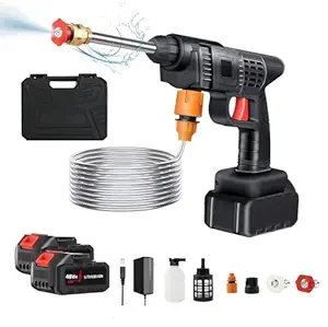 High Pressure Car Washing Gun ? Cordless Power Washer with Single Rechargeable Battery, Portable Jet Spray for Car, Bike, Home & Outdoor Cleaning
